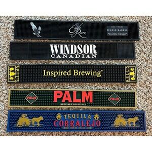 Bar Spill Mat Lot  5- Eagle Rare, Windsor Canadian, Palm Ale, Corralejo, Etc